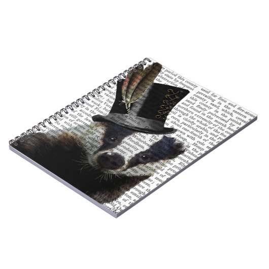 Steampunk Badger in Top Hat Notitieboek (Linkerzijde)