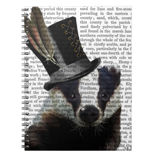 Steampunk Badger in Top Hat Notitieboek (Voorkant)
