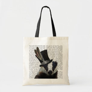 Steampunk Badger in Top Hat Tote Bag