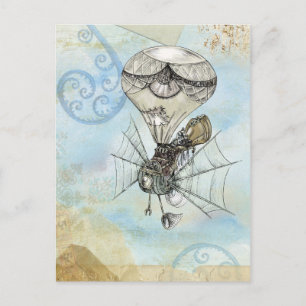 steampunk ballon briefkaart