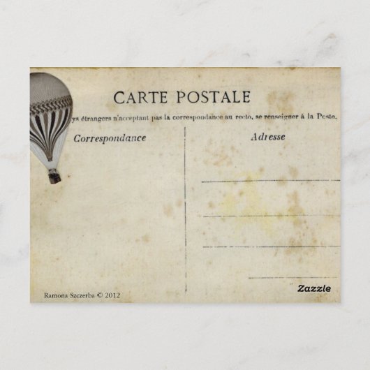 Steampunk-ballon Briefkaart (Achterkant)