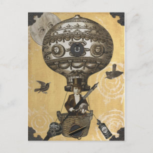 Steampunk-ballon Briefkaart