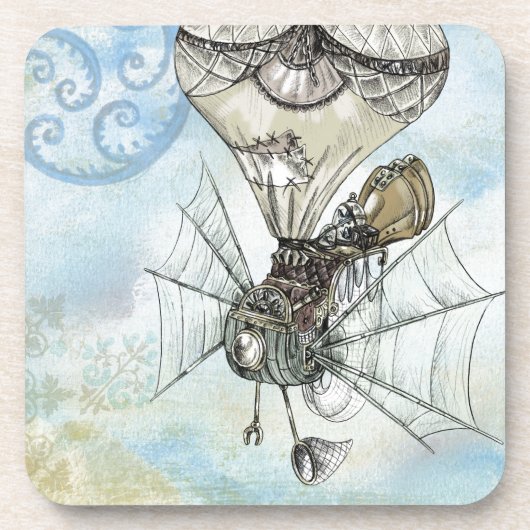 steampunk ballon drankjes onderzetter (Voorkant)