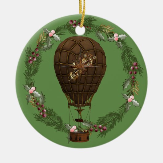Steampunk-ballon en  Wreater Keramisch Ornament (Voorkant)