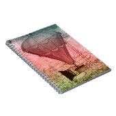 Steampunk ballon Schets Hardcover Notitieboek (Rechterzijde)