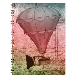 Steampunk ballon Schets Hardcover Notitieboek
