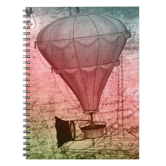 Steampunk ballon Schets Hardcover Notitieboek (Voorkant)