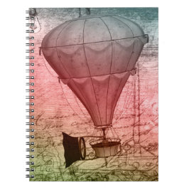 Steampunk ballon Schetsboek met harde kaft Notitieboek