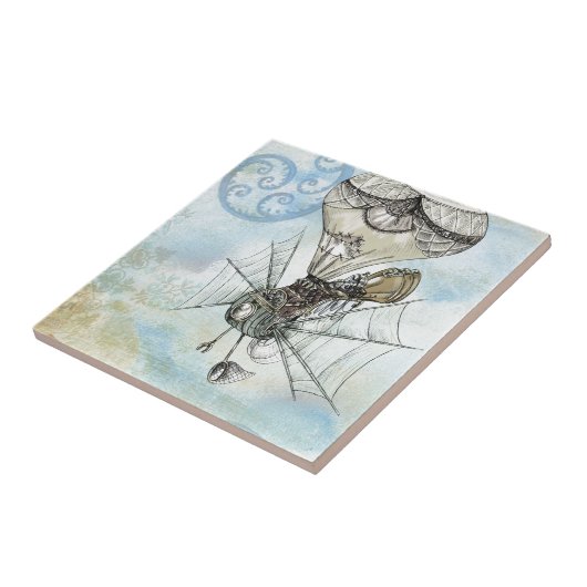 steampunk ballon tegeltje (Zijkant)