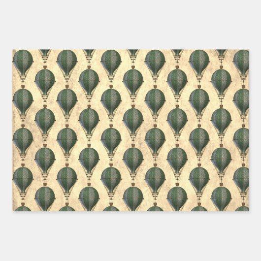 Steampunk-ballon Trio Inpakpapier Vel (Voorkant 3)