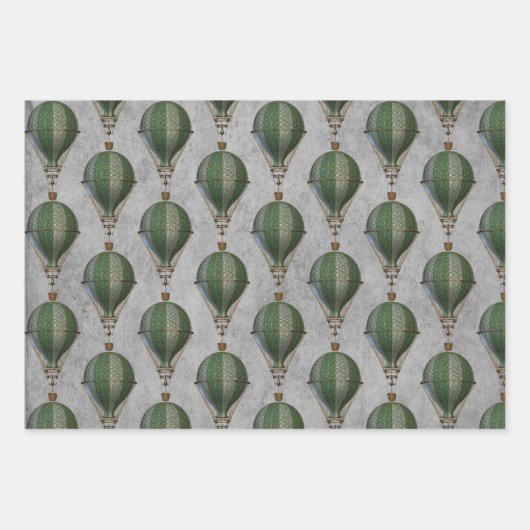  Steampunk-ballon Trio Inpakpapier Vel (Voorkant 2)