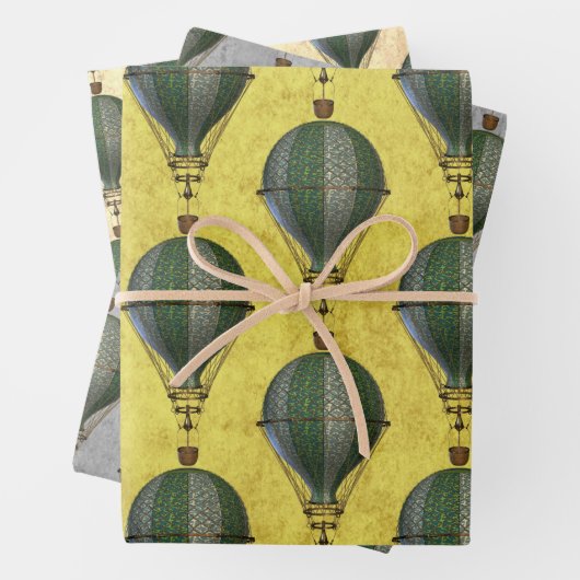  Steampunk-ballon Trio Inpakpapier Vel (In situ)