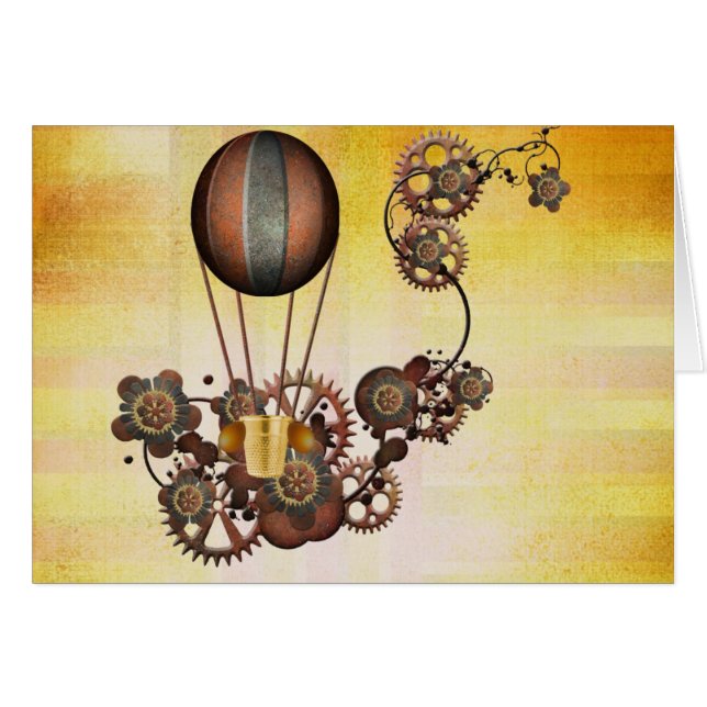 Steampunk Balloon Antiek Geel (Voorkant Horizontaal)