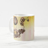 Steampunk Balloon Antiek Geel Koffiemok (Voorkant links)