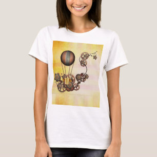 Steampunk Balloon Antiek Geel T-shirt