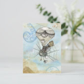 steampunk balloon briefkaart (Staand voorkant)