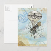 steampunk balloon briefkaart (Voorkant / Achterkant)