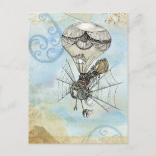 steampunk balloon briefkaart