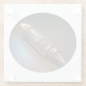 Steampunk balpen glazen onderzetter (Achterkant)