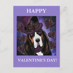 STEAMPUNK Basset Hound Briefkaart