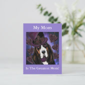 STEAMPUNK Basset Hound Briefkaart (Staand voorkant)