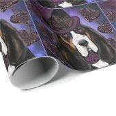 STEAMPUNK Basset Hound Cadeaupapier (Rol Hoek)