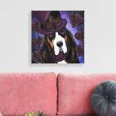 STEAMPUNK Basset Hound Canvas Afdruk (Insitu (Woonkamer))