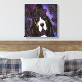 STEAMPUNK Basset Hound Canvas Afdruk (Insitu (Slaapkamer))