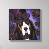 STEAMPUNK Basset Hound Canvas Afdruk (Voorkant)