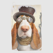 Steampunk Basset Hound Golfhanddoek (Voorkant)
