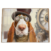 Steampunk Basset Hound Groot Cadeauzakje (Voorkant)