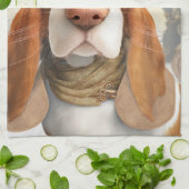 Steampunk Basset Hound Theedoek (Gevouwen)