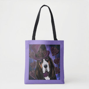 STEAMPUNK Basset Hound Tote Bag