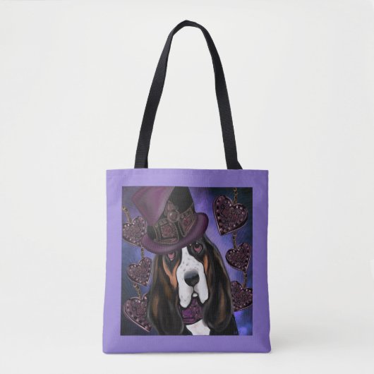 STEAMPUNK Basset Hound Tote Bag (Voorkant)