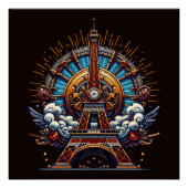Steampunk Bastille Day Eiffeltoren Perfect Poster (Voorkant)