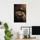 Steampunk Bearded Dragon Poster (Thuiskantoor)