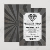 Steampunk Bedankt Wedding Heart Cogs Kaart (Voorkant / Achterkant)