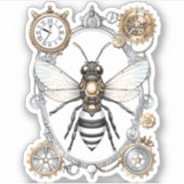 Steampunk Bee Insect Honing Bijen Sticker Robotic (Voorkant)