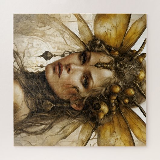 Steampunk Bee Insect Vrouw Legpuzzel (Horizontaal)