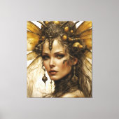 Steampunk Bee Insecte Vrouw Tapestry Canvas Afdruk (Voorkant)