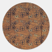  Steampunk-behangpapier Ronde Sticker (Voorkant)