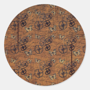  Steampunk-behangpapier Ronde Sticker