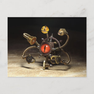Steampunk Beholder Robot Briefkaart