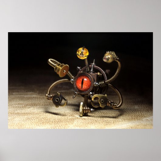 Steampunk Beholder Robot Poster (Voorkant)