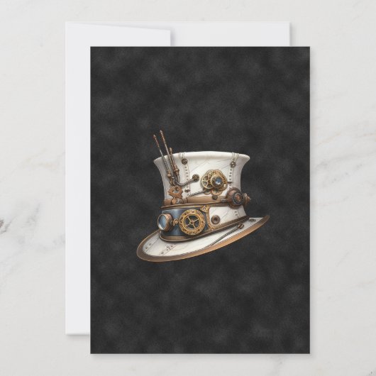 Steampunk Beige Personalized Wedding Invitation Kaart (Achterkant)