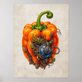 Steampunk Bell peperwandkunst, keuken Poster (Voorkant)