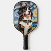 Steampunk Berner Berghond Pickleball Paddle (Voorkant)