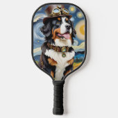 Steampunk Berner Berghond Pickleball Paddle (Achterkant)