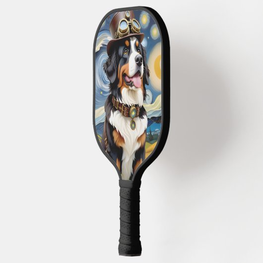 Steampunk Berner Berghond Pickleball Paddle (Links)