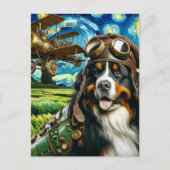 Steampunk Berner Berghond Van Gogh Briefkaart (Voorkant)